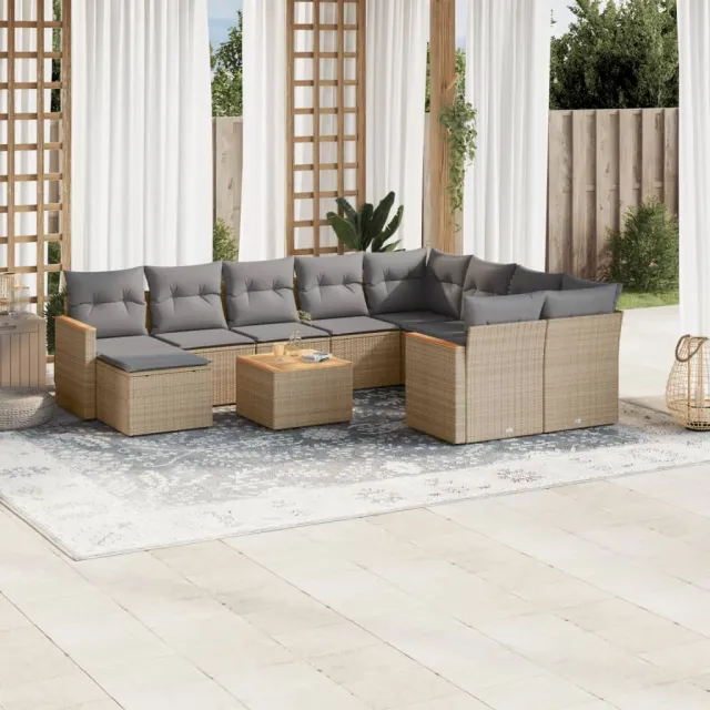 vidaXL Patio Sofa Set 11-zits Gemengd beige, foto 2