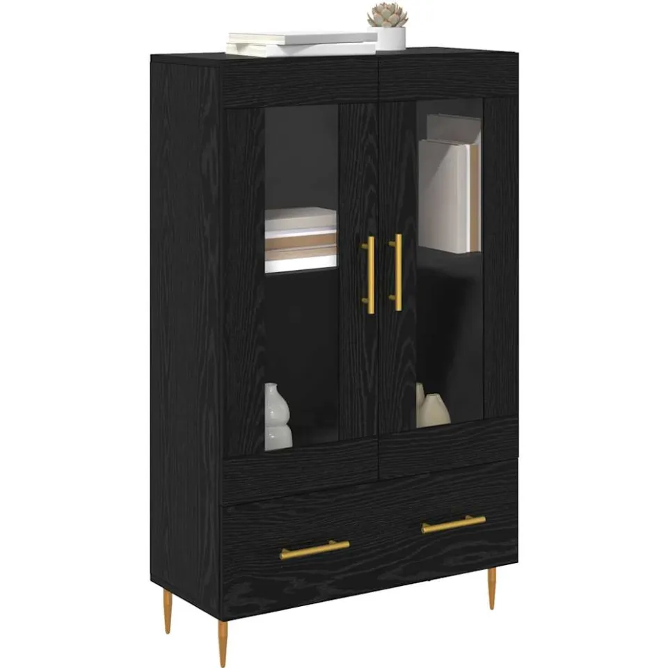 vidaXL Highboard met lade Zwart Eiken 69,5 x 31 x 115 cm