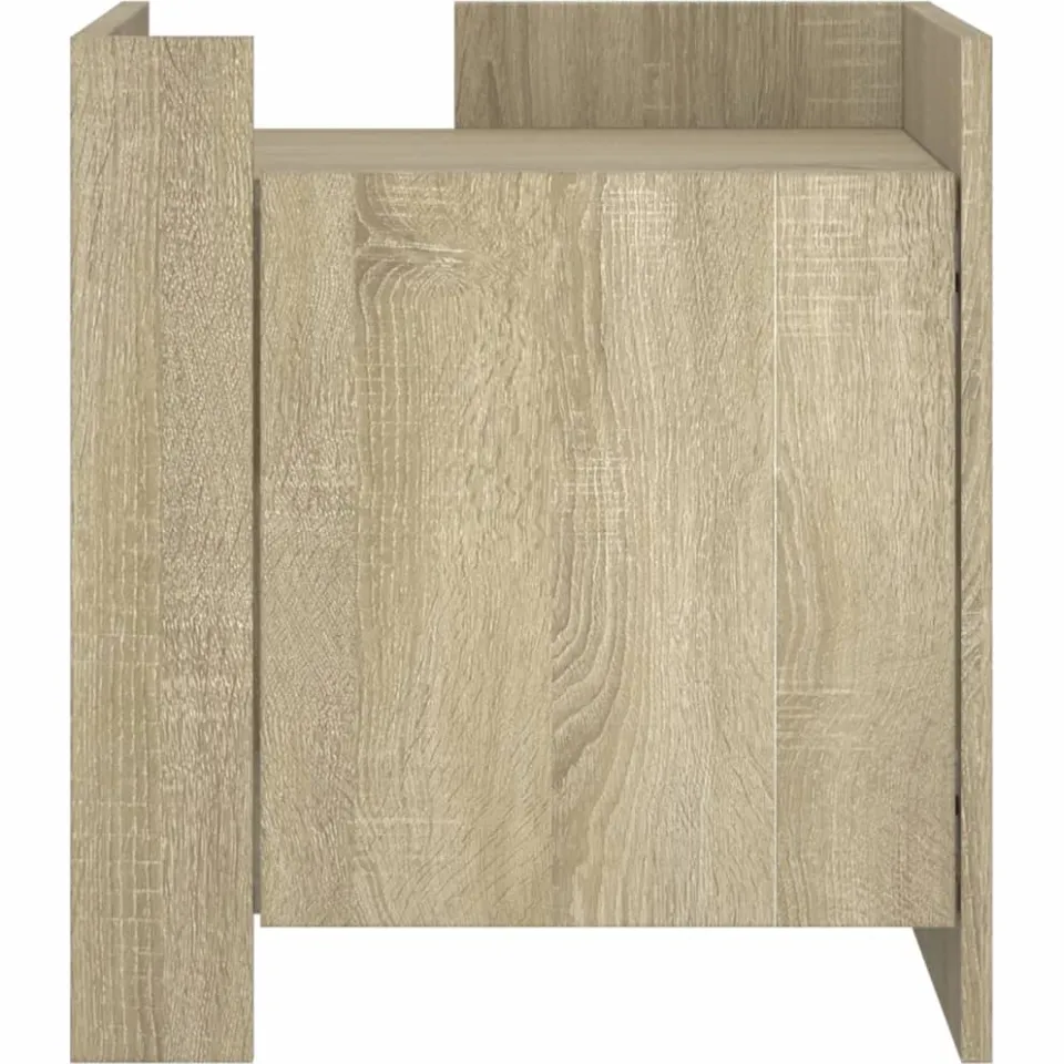 vidaXL Nachtkastje 45x50x50 cm bewerkt hout sonoma eikenkleurig