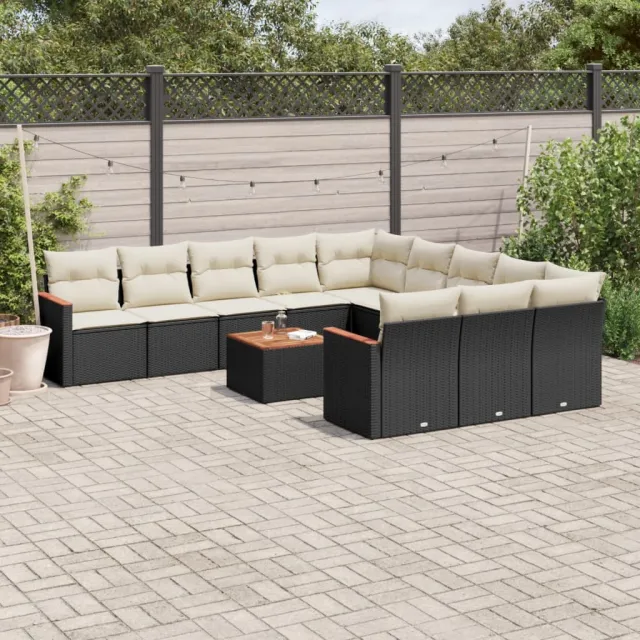 vidaXL Patio Sofa Set 9-zits Black and Cream, foto 2