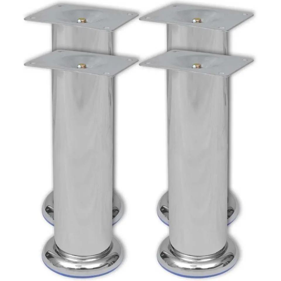 vidaXL Bankpoten 8 st rond 180 mm chroomkleurig, foto 2