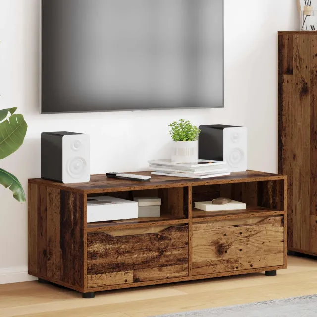 vidaXL TV-kast 100 x 48 x 43 cm Oud Hout Bewerkt hout bruin, foto 2