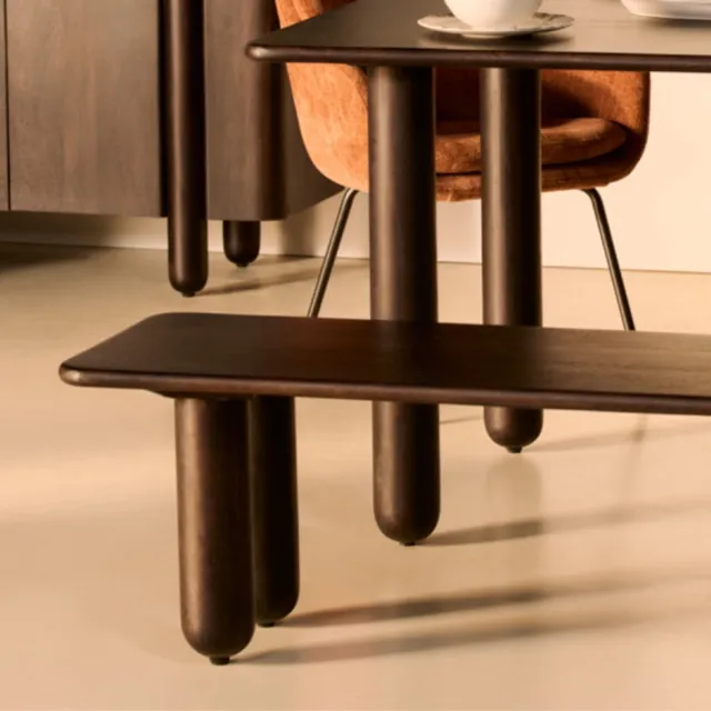 Giga Living Eetbank Rondo Donkerbruin 200cm - Giga Meubel