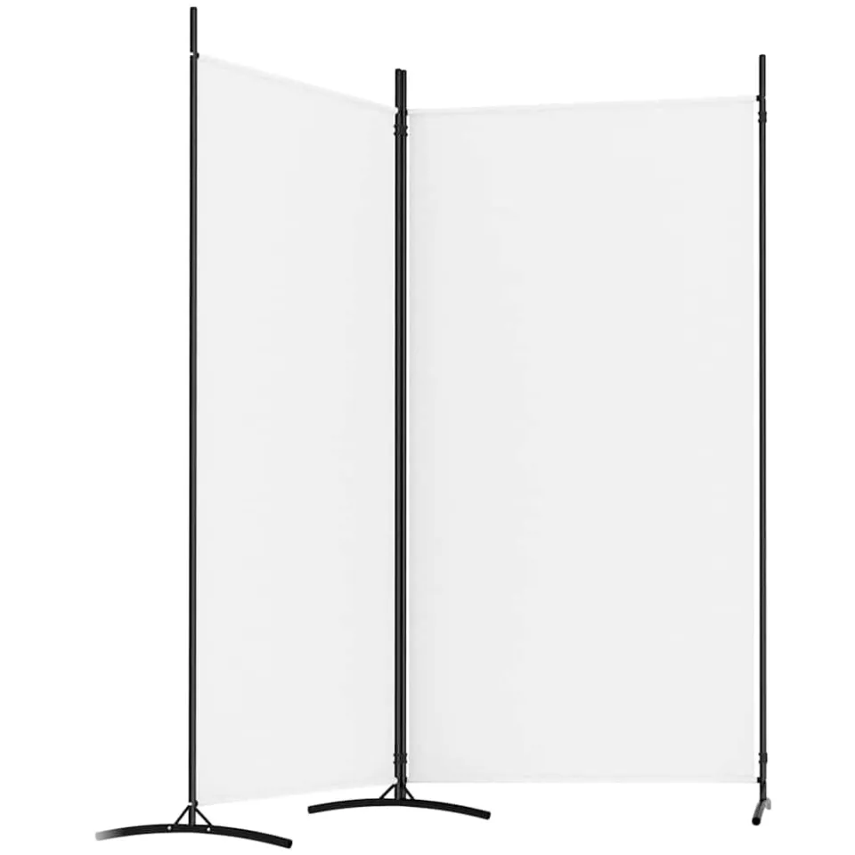 vidaXL Kamerscherm met 2 panelen 175x180 cm stof wit, foto 4