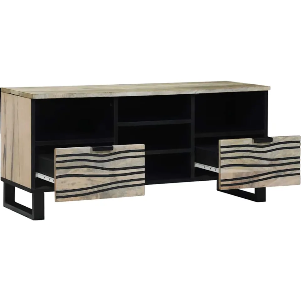 vidaXL TV Eenheden 100 x 33 x 46 cm Wit Bewerkt hout, foto 2