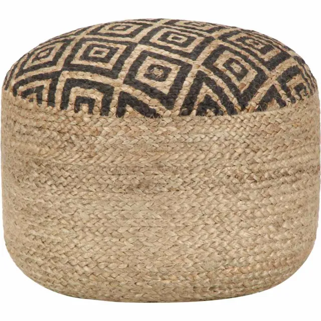 vidaXL Poef handgemaakt 45x30 cm jute zwart