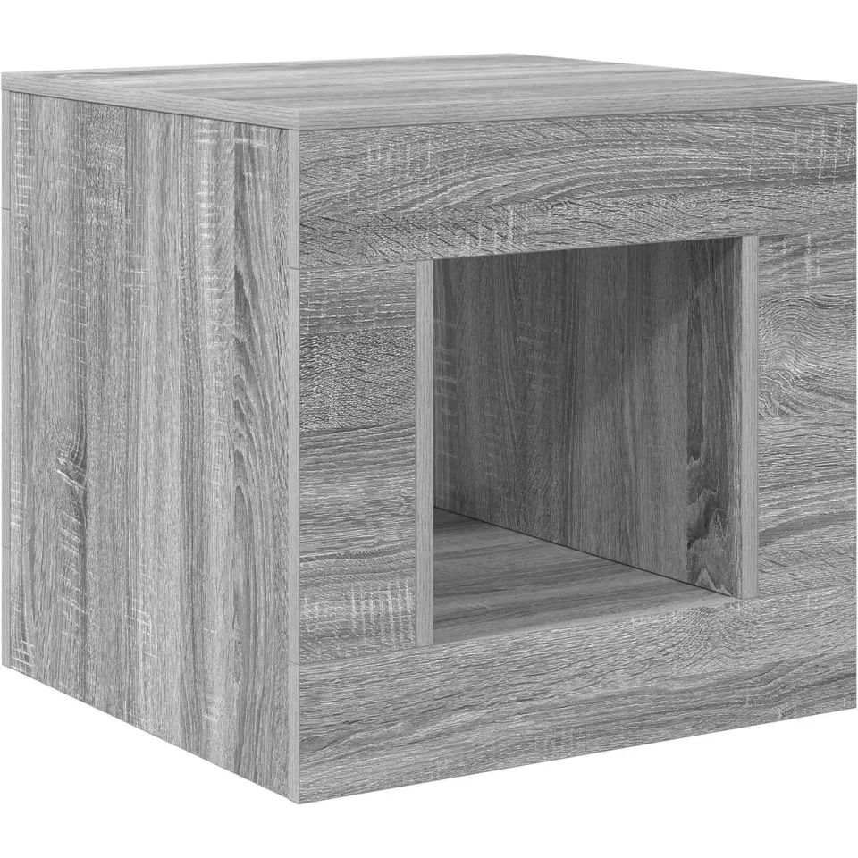vidaXL Salontafel Grijze Sonoma 51.5 x 50 x 50 cm Bewerkt hout grijs, foto 3