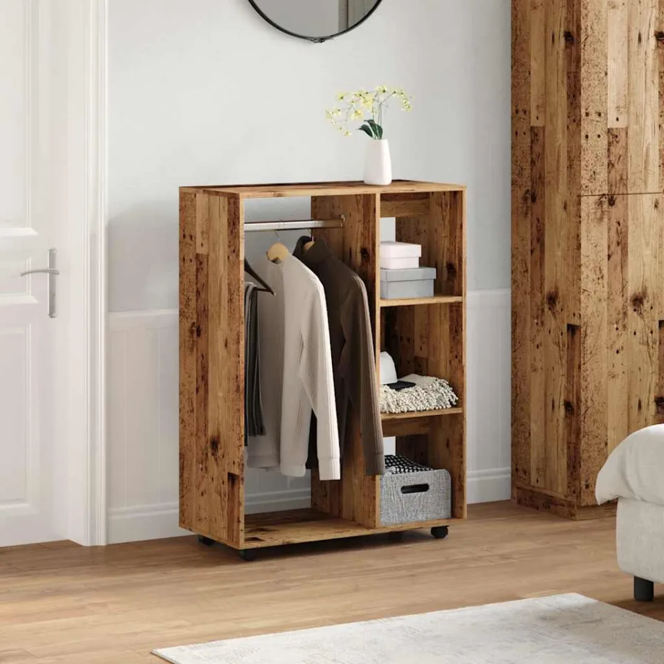 vidaXL Kledingkast 80x40x110 cm bewerkt hout oud houtkleurig bruin, foto 2