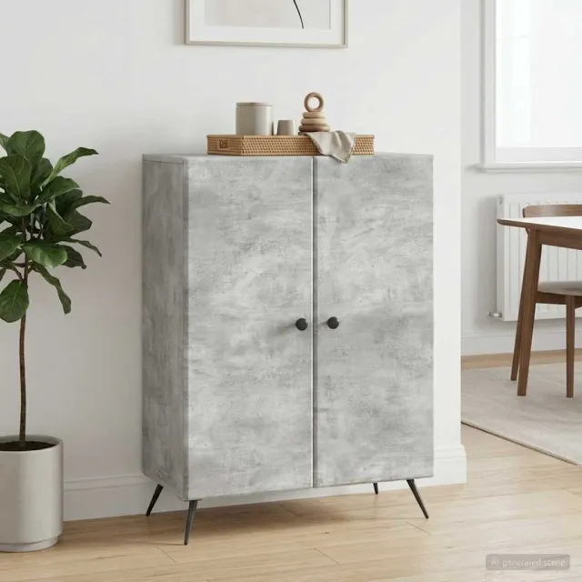 vidaXL Dressoir Betongrijs 66 x 34,5 x 90 cm Bewerkt hout grijs, foto 2