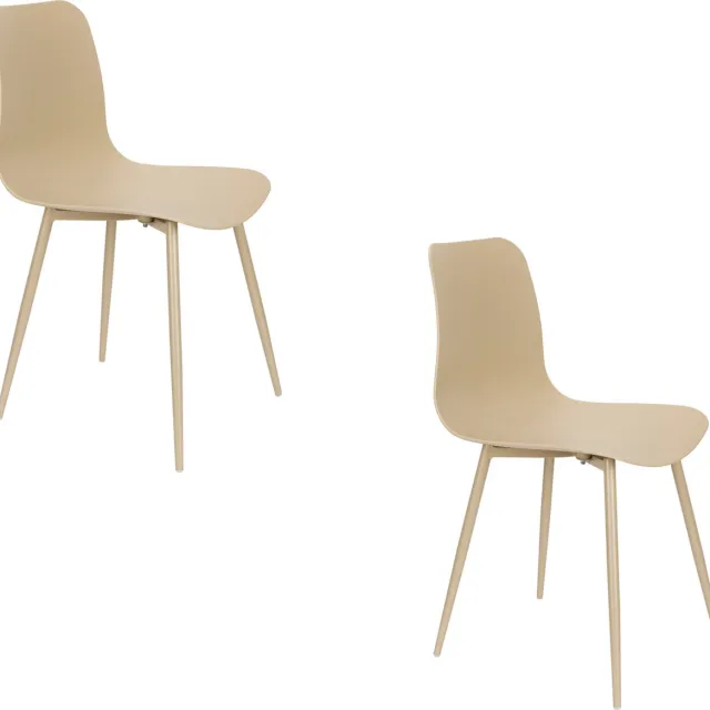 Housecraft Living Leon Eetkamerstoelen Beige - Set van 2