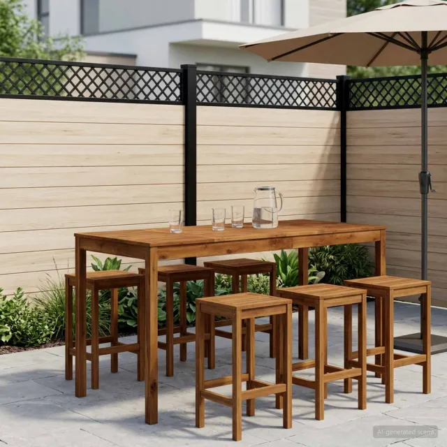 vidaXL Tuinbar Tafel LAREN Naturel 196 x 80,5 x 105 cm, foto 2
