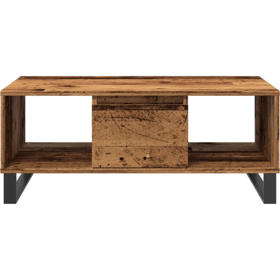 vidaXL Salontafel 90x50x36,5 cm bewerkt hout oud houtkleurig bruin