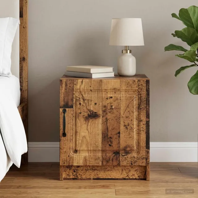 vidaXL Nachtkastje Oud hout 43 x 34,5 x 47 cm Bewerkt hout bruin, foto 2