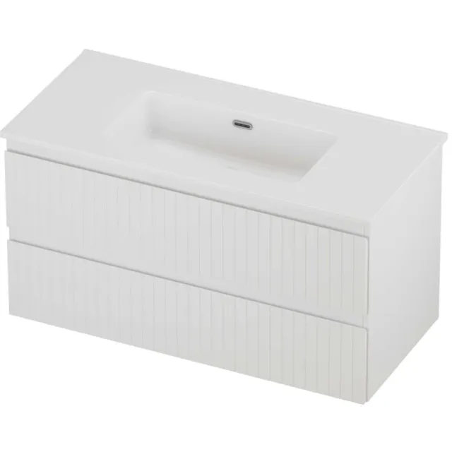 Proline Tribute Badmeubelset Porselein Elegant Gefreesd 100x46x54 cm Glans Wit Mat Wit