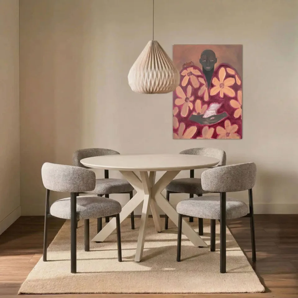 Giga Meubel Eettafel Gimo - Rond Beige - 120x120x76cm, foto 2