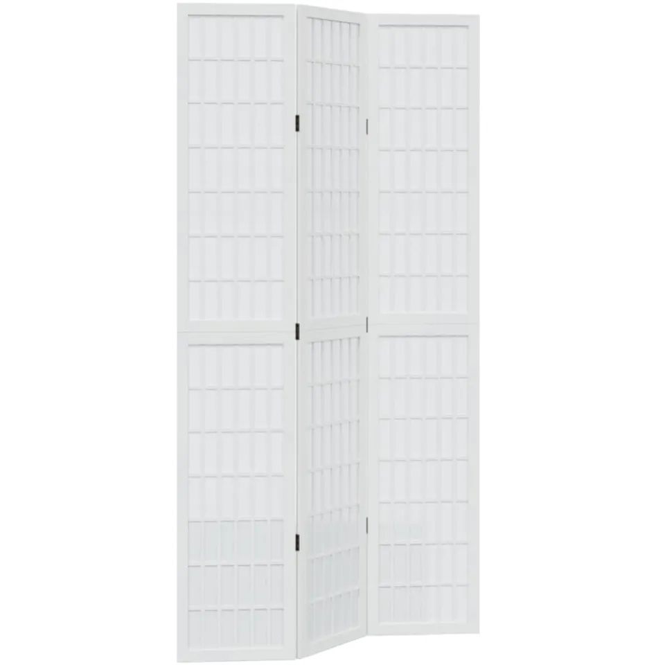 vidaXL Kamerscherm met 3 panelen massief paulowniahout wit