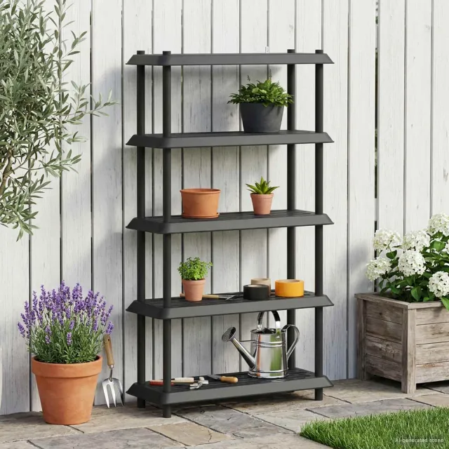 vidaXL Plankenunit 5-laags 100 x 40 x 177 cm PP Antracietkleurig Anthraciet