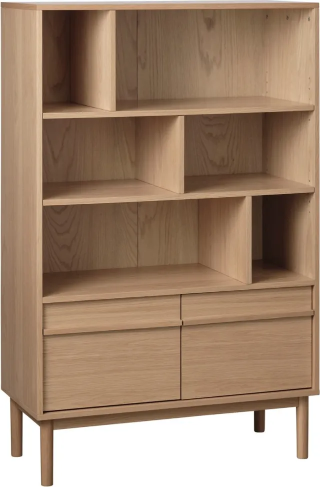 Hygge Interiors Boekenkast Naturel Eikenhout - Gewicht 43kg - 90,1x40x140cm