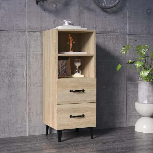 vidaXL Dressoir 34,5x34x90 cm bewerkt hout sonoma eikenkleurig, foto 2