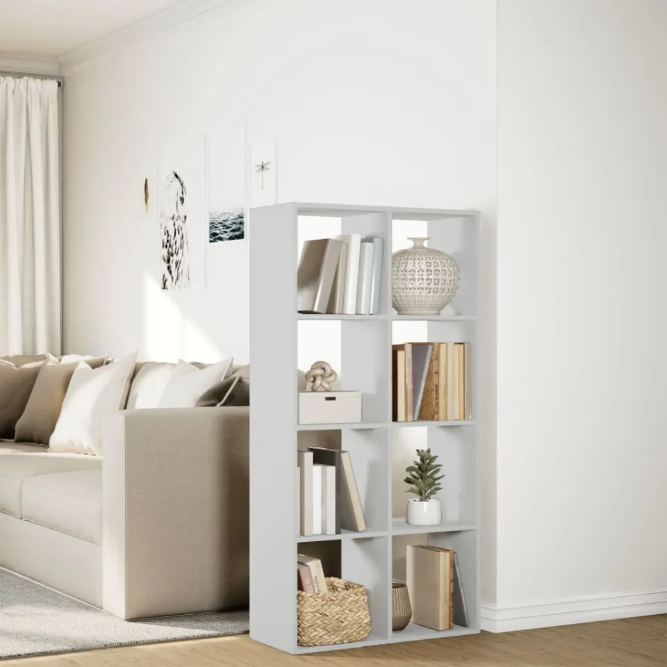vidaXL Kamerverdeler Boekenkast Wit 69,5x29x137,5 cm Bewerkt Hout, foto 4