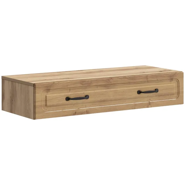 vidaXL Wandgemonteerde - Zijtafel - 87,5 - x - 34,5 - x - 17 - cm - Bewerkt - hout Artisanaal eiken