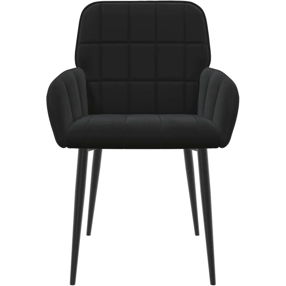 vidaXL Eettafelstoelen 2 st fluweel Zwart 56.5 x 50 x 85 cm