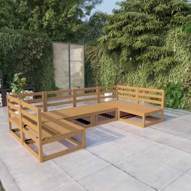 vidaXL 6-delige Loungeset massief grenenhout Bruin