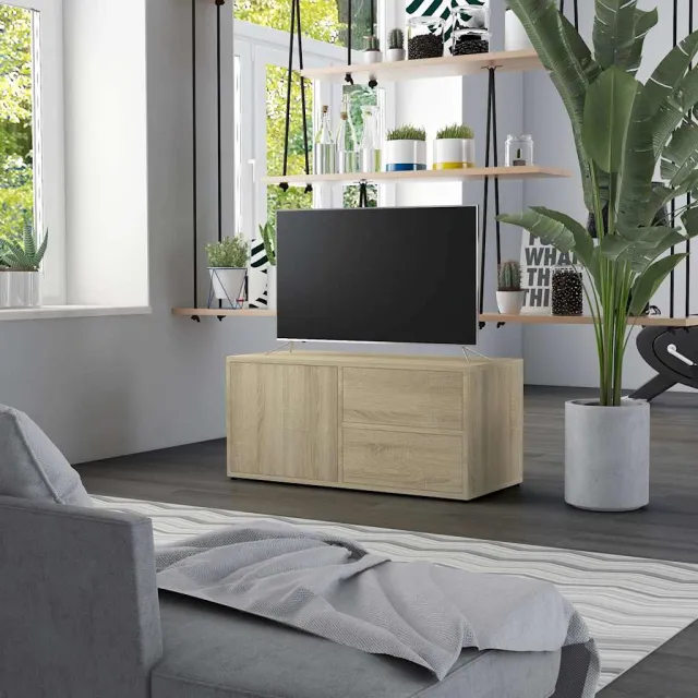 vidaXL Tv-meubel 80x34x36 cm bewerkt hout sonoma eikenkleurig, foto 2