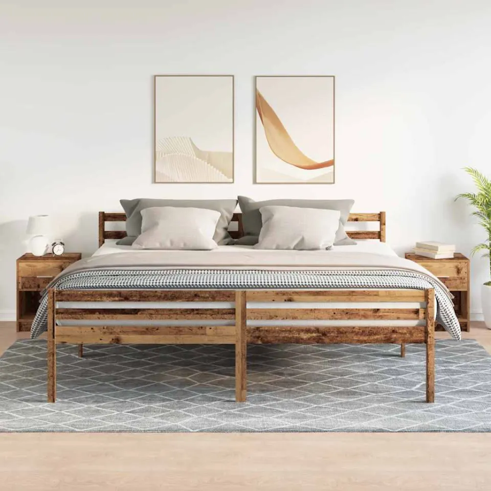 vidaXL Nachtkastjes 2 st met lade 40x34x50 cm oud houtkleurig bruin, foto 3