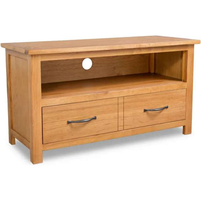 vidaXL Tv-meubel 90x35x48 cm massief eikenhout Bruin
