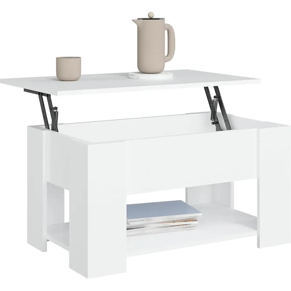 vidaXL Salontafel 79x49x41 cm bewerkt hout wit