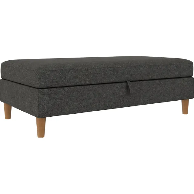 Notio Living Lilly-Poef - Opbergvak - Antraciet Grijs