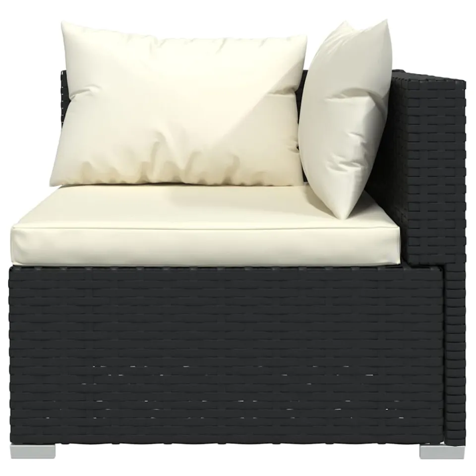 vidaXL 10-delige Loungeset met kussens poly rattan zwart, foto 4