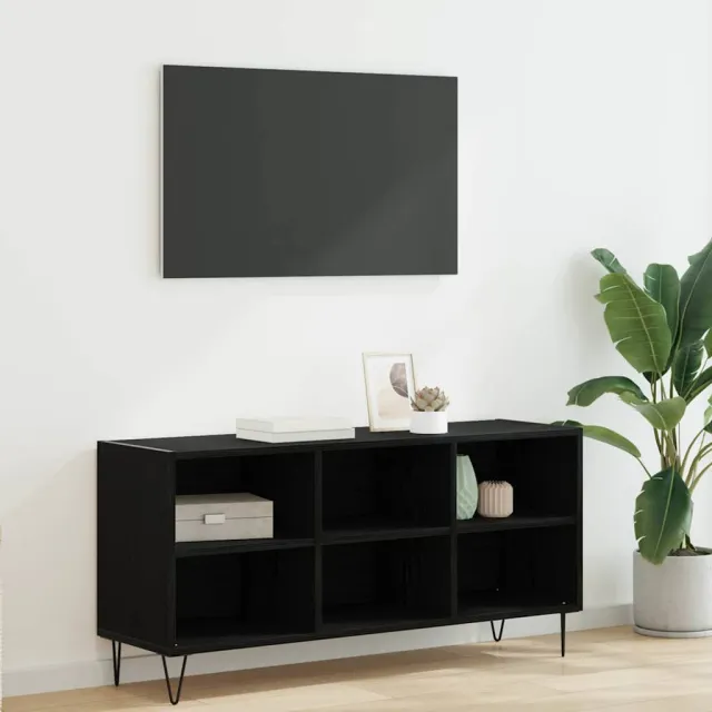 vidaXL TV-kast 103,5 x 30 x 50 cm Zwart Eiken Bewerkt hout, foto 2