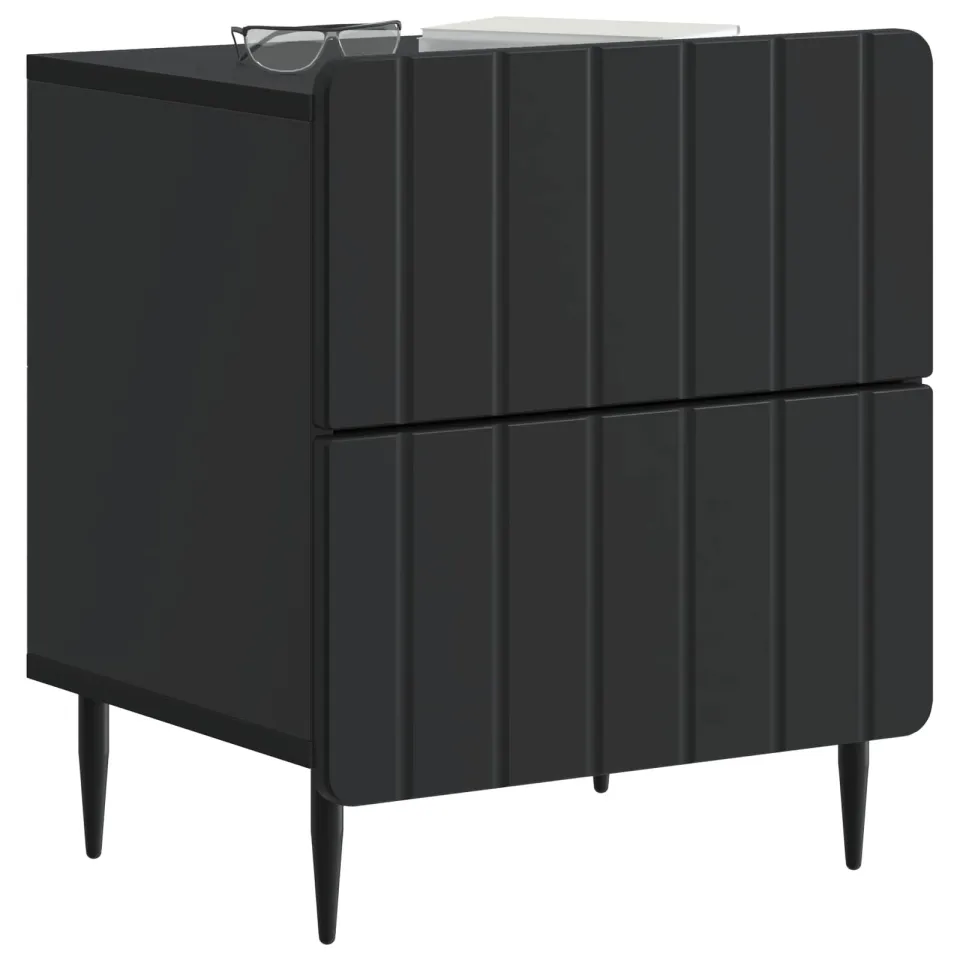 vidaXL Nachtkastje 2 st Zwart 43 x 34,5 x 49,5 cm Bewerkt hout
