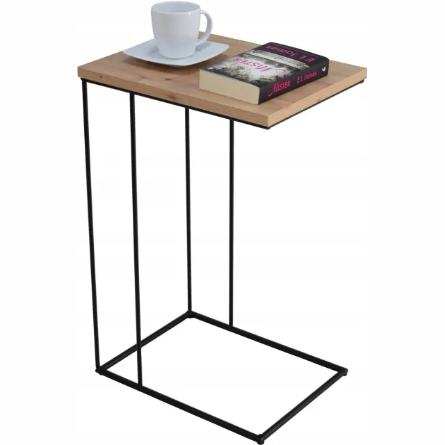 FutuStal G-7 Serie - Stalen Bijzettafel - Zwart - Dąb Artisan Zwart;Dąb Artisan