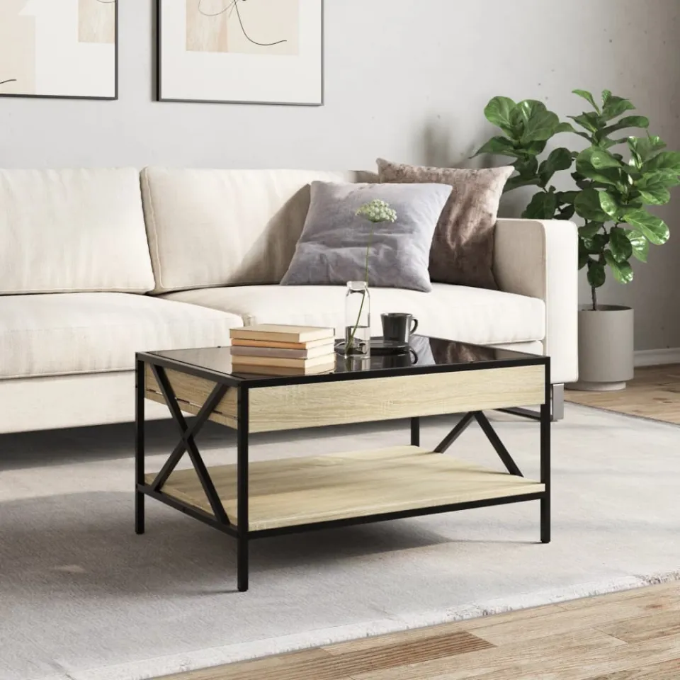 vidaXL Salontafel met Infinity LED 70x50x38 cm sonoma eikenkleurig, foto 4