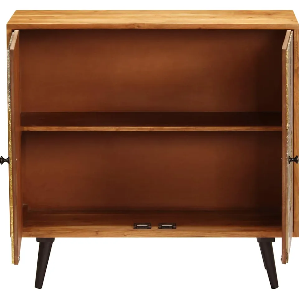 vidaXL Dressoir 80x30x75 cm massief acaciahout meerkleurig, foto 3