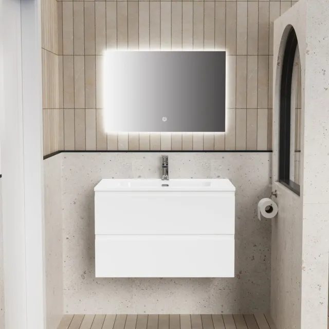 Boss & Wessing Liva badkamermeubelset glanzend wit met LED spiegel