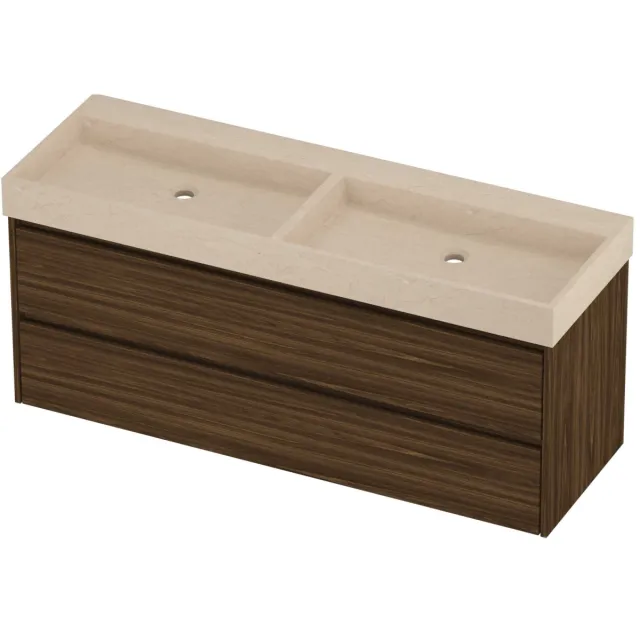 Proline Evoli Badmeubelset Hardsteen Loft Dubbel 140x46x62 cm Sand Stone Cabana Oak Eiken