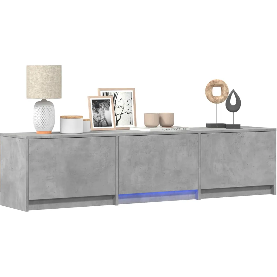 vidaXL TV-kast met LED 165x34x40 cm Betongrijs Geconstrueerd hout grijs, foto 3