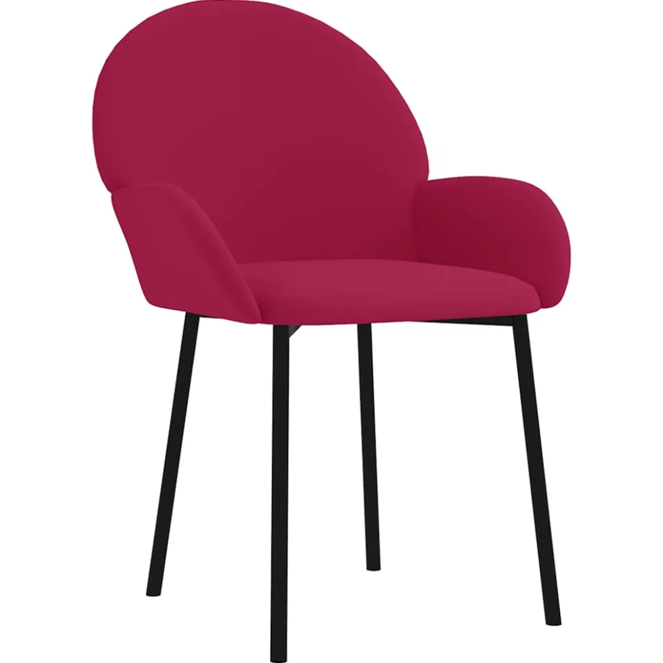 vidaXL Eetkamerstoelen 2 st fluweel wijnrood, foto 3