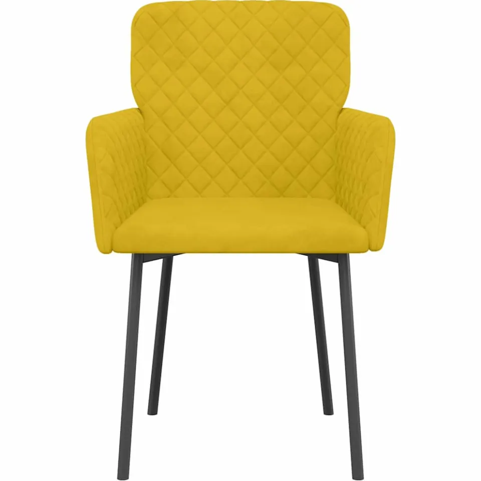vidaXL Eetkamerstoelen 2 st fluweel geel, foto 4