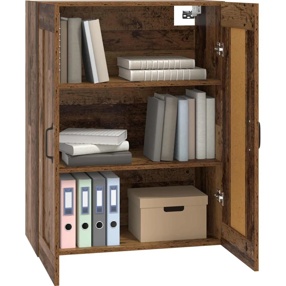 vidaXL Wandkast Oud hout 69,5 x 34 x 90 cm Bewerkt hout Bruin