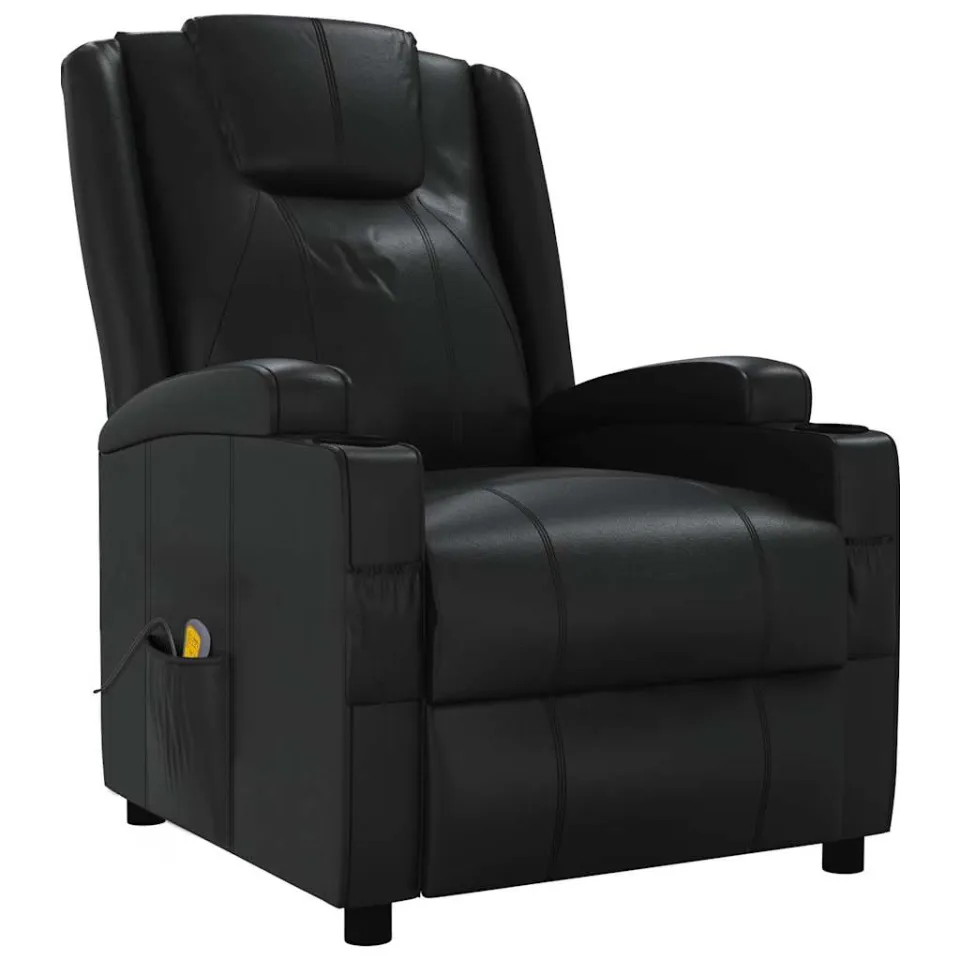vidaXL Massagestoel kunstleer zwart, foto 3