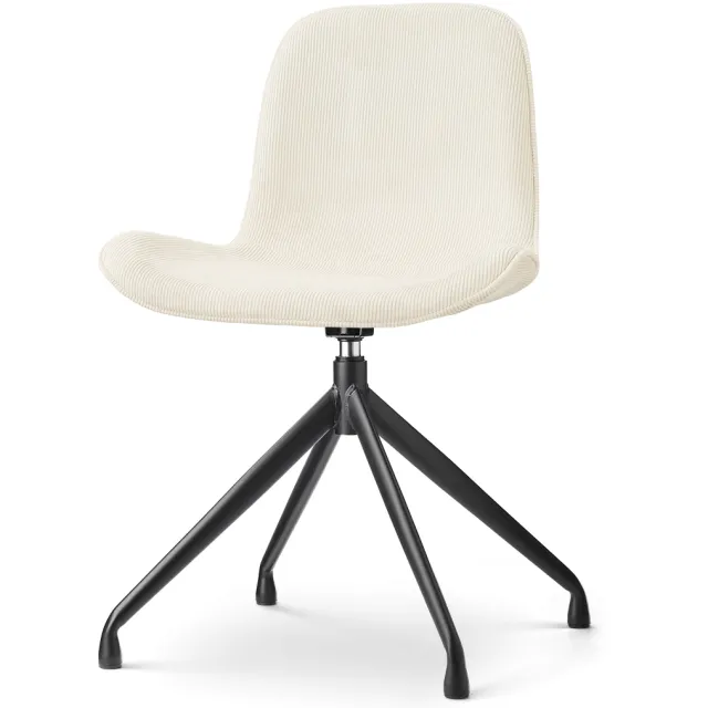 Nolon Nola-Fé draaibare eetkamerstoel rib beige - zwart onderstel