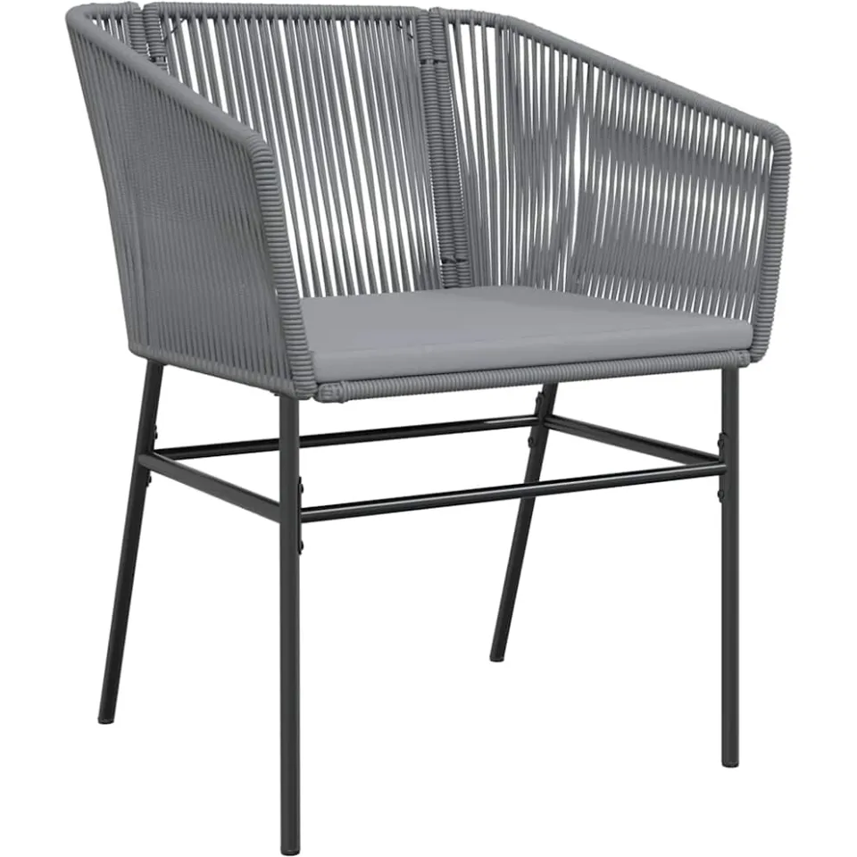 vidaXL 5-delige Tuinset met kussens poly rattan glas grijs, foto 3