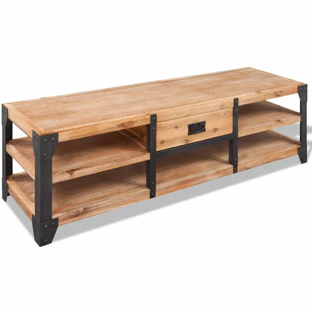 vidaXL Tv-meubel 140x40x45 cm massief acaciahout Bruin
