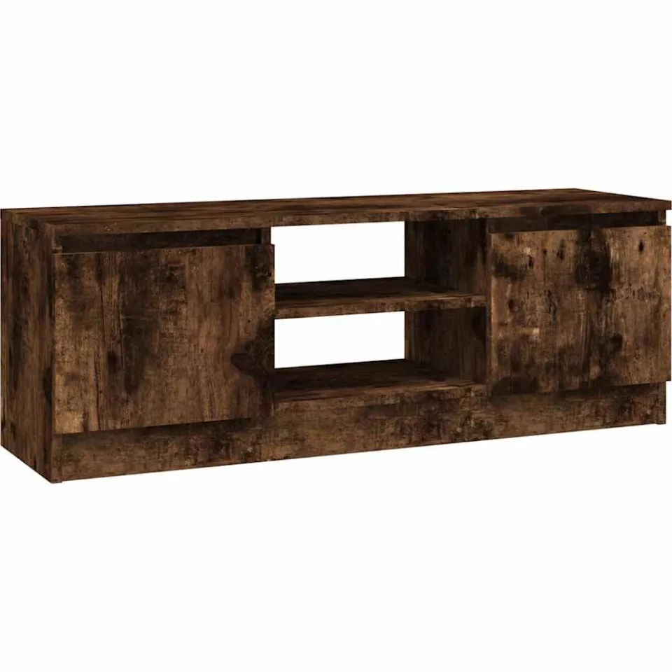 vidaXL Tv-meubel met deur 102x30x36 cm gerookt eikenkleurig Bruin