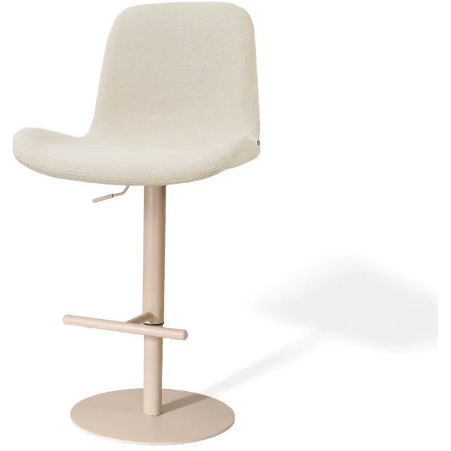 Nolon Niva-Fé draaibare tulp barkruk cottonbeige - verstelbaar - beige onderstel